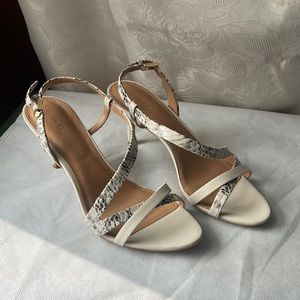 New Calvin Klein Lorren Slingback Snake Print Heels